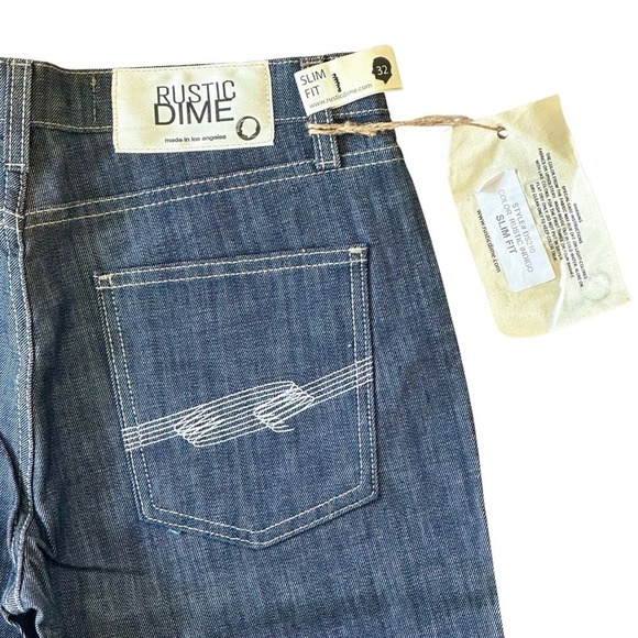 Rustic Dime Men's Slim Fit Rustic Indigo Zip Fly Stretch Jeans Size 32 NWT $60 - Picture 6 of 7